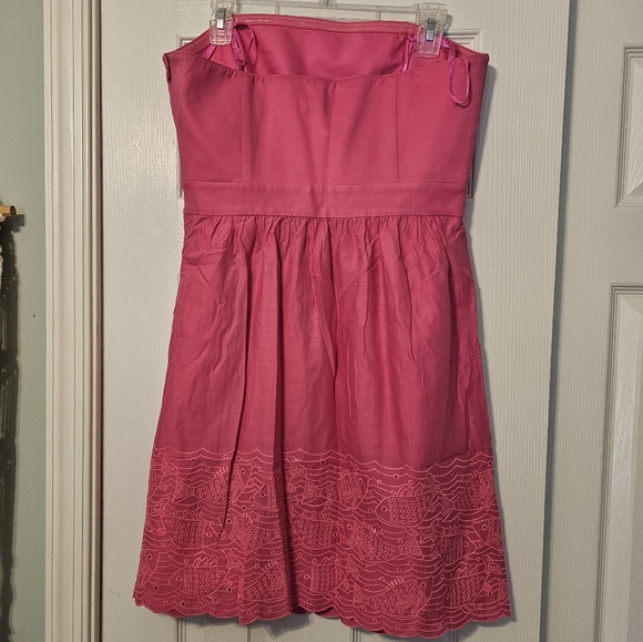 Vineyard Vines Strapless Pink Embroidered Fish Dress - Picture 9 of 12